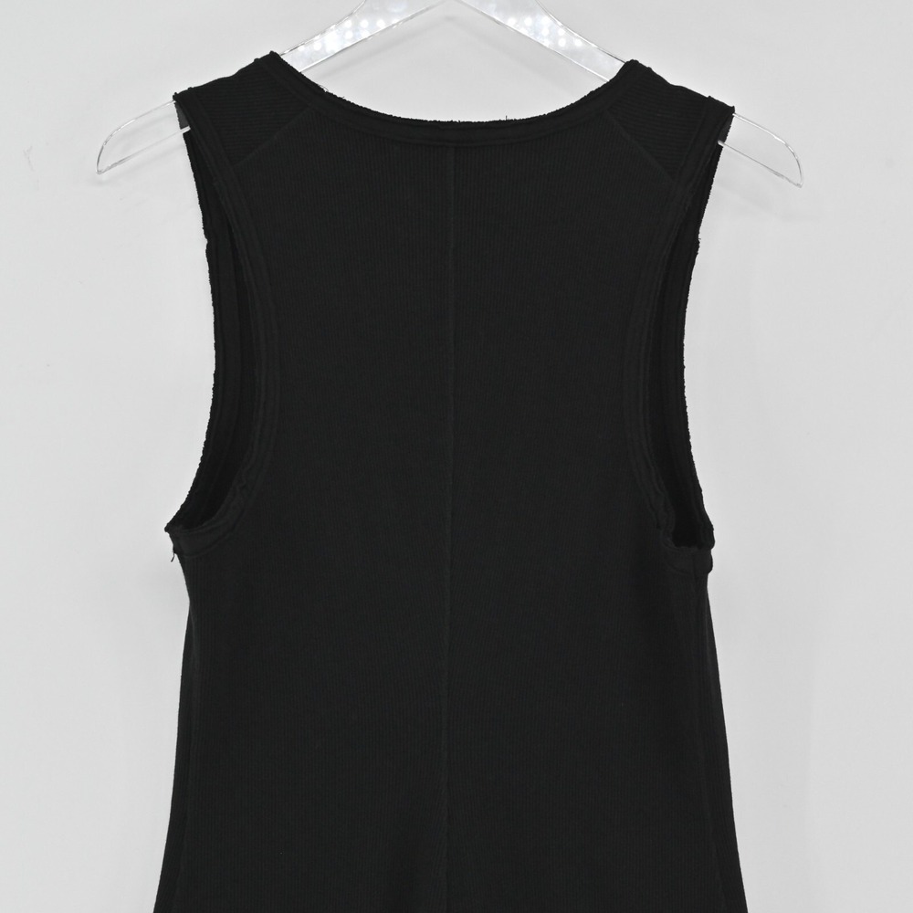 ALLSAINTS Alicia Midi Dress Size 10 Black Goth Sleeveless Ribbed Zip Front Chic‎ - Picture 10 of 11